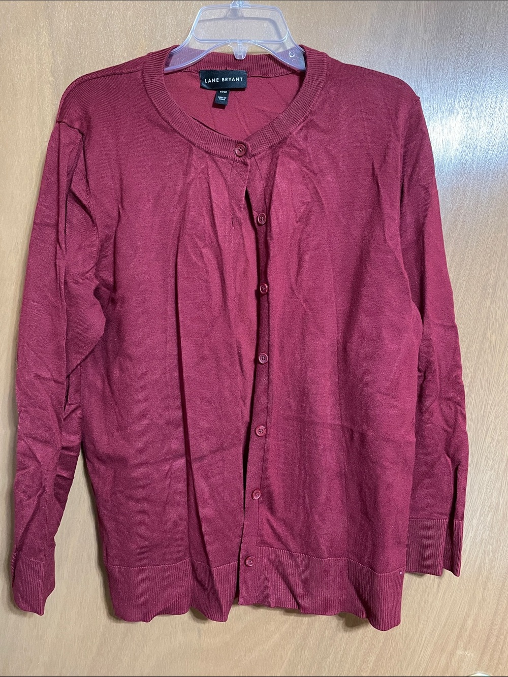 Lane Bryant Women's Wine Button-Front Cardigan